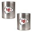 Kansas City Chiefs 2pc Stainless Steel Can Holder Set- Primary Logo NFL Football