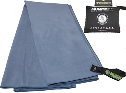#1 Premium Microfiber Travel &amp; Fitness Towel by MummyFit | Exclusive Rustproof METAL Hanging Loop Snap | Large FULL SIZE | Packs As Compact As An Average Wash Cloth | 7X More Absorbent Than Cotton &amp; Dries 10X Faster | Heavy Duty Outer Stitching | Use As an XL Swim Beach Bike Camping Hiking Backpacking Golf CrossFit Gym Yoga or any Sport or Workout Towel | Extremely Durable Sports Towel, Yet Super Soft | Antibacterial | Carry Pouch INCLUDED + BONUS Care &amp; Rapid Drying Tips (Full Size | 30" x 51")
