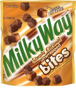 Milky Way, Simply Caramel Uwrapped Bites, 7oz Bag (Pack of 4)