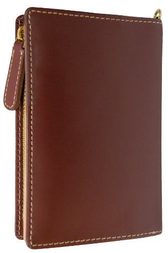 ［ottostyle.jp］ヌメ革＆オイルドレザーブックウォレット 2つ折財布 牛革/ブラウン/茶