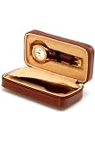 Intica Leather Zipper Double Watch Case Brown