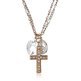 Betsey Johnson Basics Two-Row Rose Gold Cross