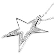 Sterling Silver Colorless Cubic Zirconia Star Necklace .925 Stamp Hypoallergenic