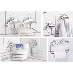 Badset 5-teilig Seifenschale Eckregal Rollenhalter 2 Doppelhaken mit Saugn�pfen
