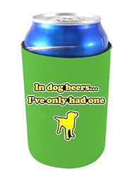 Coolie Junction Dog Beers Funny Can Coolie Bright Green
