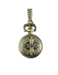 Youyoupifa Wholesale 5pcs/lot Embossed Bouble Eagle Bronze Alloy Quartz Pocket Watch(Unisex)
