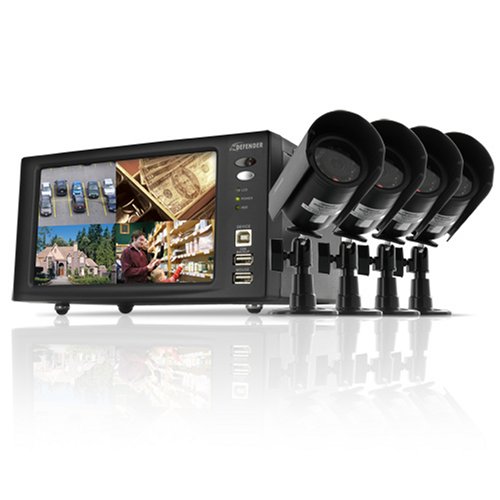 Childrens Toyshop  Electronics : Defender SENTINEL1 Ultra Compact Web Ready DVR Security System w/7-Inch LCD & 4 Indoor/Outdoor Night Vision Surveillance Cameras