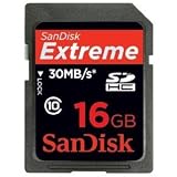 SanDisk 16GB Extreme - SDHC Class 10 High Performance memory card (SDSDX3-016G-P31, Retail Packaging) - NEW 30MB/s version