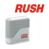 (Price/EA)RUSH Title Stamp, 1-3/4x5/8, Red Ink