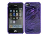 Zebra Purple TPU Skin Case Cover for Apple iPhone 4 4S AT&T Verizon Sprint