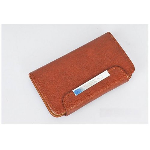 Christams Gift iphone 5 Flip Wallet Holster Leather Clip Case with Free Screen Protector - Brown Color