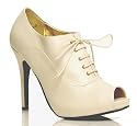 FLARE Peep Toe Lace Up Booties