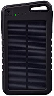 Phantastic Media Solar Charger for Outdoor USB Charging, Built-In LED Flashlight - Black