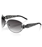 G by GUESS Metal Frame Sunglasses with Rhinestone F, BLACK