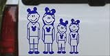 Blue 8in X 7.2in -- Mickey Mouse Disney 2 Kids Stick Family Stick Family Car Window Wall Laptop Decal Sticker