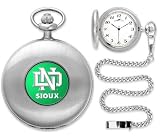 North Dakota Fighting Sioux UND NCAA Silver Pocket Watch