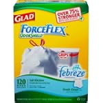 Glad ForceFlex Tall Kitchen Bags, 13 Gallon - 120 Bags