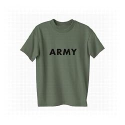 ARMY Short Sleeve T-Shirt - Authentic Military Style Physical Training T-Shirt in military green