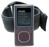 ZUNE 4GB/8GB CLEAR WHITE Premium Silicone Skin Protective Silicon Cover Case With Armband with Automotive Car and Home AC Travel Charger