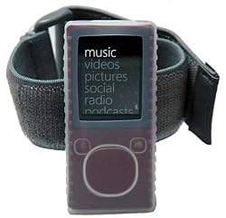 ZUNE 4GB/8GB CLEAR WHITE Premium Silicone Skin Protective Silicon Cover Case With Armband with Automotive Car and Home AC Travel Charger