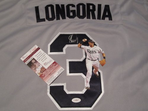 EVAN LONGORIA SIGNED AUTOGRAPHED TAMPA BAY RAYS JERSEY JSA