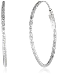 14k Italian Gold 20mm Diamond-Cut Hoop Earrings