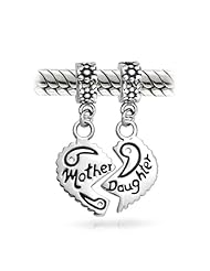 Bling Jewelry Mother Daughter Split Heart Dangle Bead Set Fits Pandora Charms