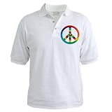 Artsmith, Inc. Golf Shirt Tye Dye Peace Symbol