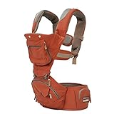 【ベビーアムール 】Bebamour ベビーキャリア 綿100% アルミニウム製支柱 コンパクト スリピングカバー付き(オレンジ)