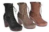 Sweet Beauty tank-02 Women's wood bottom mid calf combat boot with oxford toe and a band around the heel
