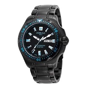 Zodiac #ZO7903 Men's Black IP Deep Reef Diver Watch