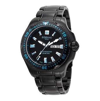 Zodiac #ZO7903 Men's Black IP Deep Reef Diver Watch