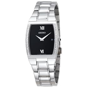 Seiko Men's Diamond Dress Silver-Tone Watch #SKP319