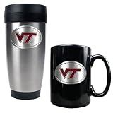 Virginia Tech Hokies NCAA Stainless Travel Tumbler And Ceramic Mug Set
