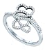 10KWG Micro Pave Diamond Ring With 0.20CT Diamonds Encrusting Heart Shapes And Part Of The Band