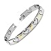 Stainless Steel Bracelet with Gold Hearts