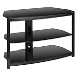 IMAGE OF Tall Black Glass TV Console