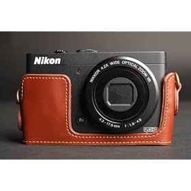 Genuine real COW leather case bag cover for Nikon Coolpix P310 camera half case