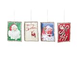Club Pack of 24 Retro Santa Vintage Style Greeting Card Christmas Ornaments 6"