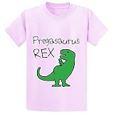 pregasaurus rex cute Youth Crew Neck Graphic T Shirts Pink