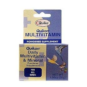 Quiko ''Quikon'' Daily Multi-Vitamin and Mineral Powder Supplement for All Birds (30-gram jar) by Sun Seed