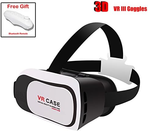 YOCI VR Virtual Reality 3D Glasses Goggles Movie Game Headset with Bluetooth Reomote for iPhone 6s 6 5s 5 4s 4 Samsung Note 4 3 HTC Sony LG iOS Android Cellphone Video Display