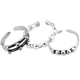 Sterling Silver Beaded Toe Ring Set of 3