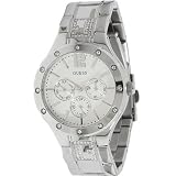 Guess Women's U13612L1 Silver Stainless-Steel Quartz Watch with White Dial