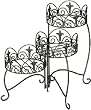 Panacea Products 3-Tier Folding Classic Finial Plant Stand, Black