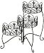 Panacea Products 3-Tier Folding Classic Finial Plant Stand, Black