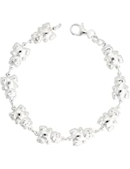 Sterling Silver Teddy Bear Link Bracelet, 3/8" (10mm) wide