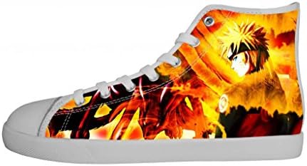 Women's Fashion Sneakers Casual Anime NARUTO Hokage White High Top Canvas Shoes