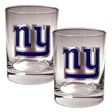 New York Giants 2pc 14oz Rocks Glass Set - Primary logo NFL Football