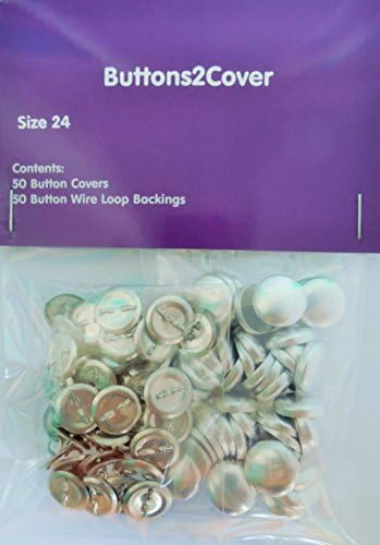 50 Buttons2Cover WIRE LOOP BACK Cover Buttons Size 24 (5/8")
